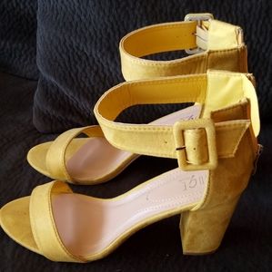 Mustard block heel